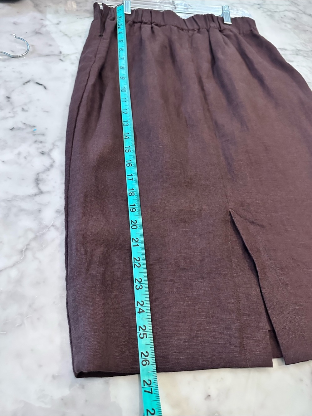 POSSE Linen Blend Midi Skirt Plum Purple High Waist Size S - Picture 4 of 6
